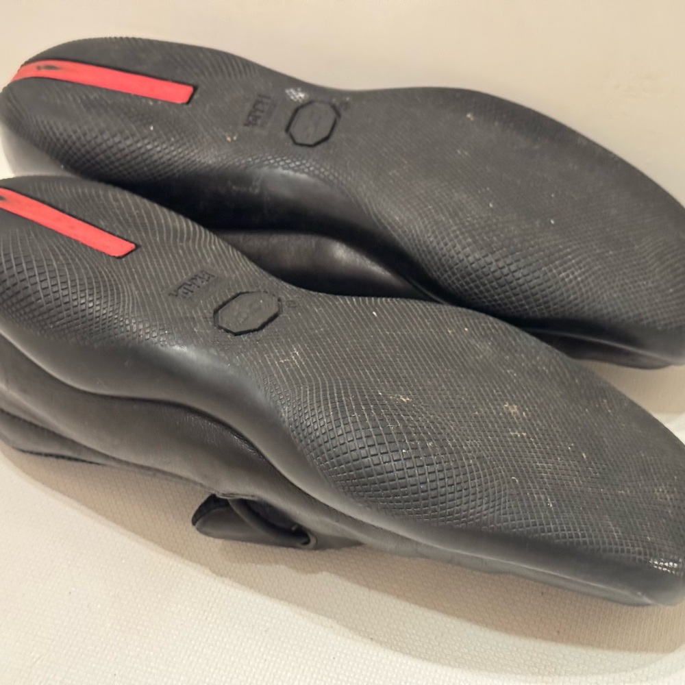 Prada Black Leather Slip-On Loafers with Silver Hardware - Picture 5 of 7